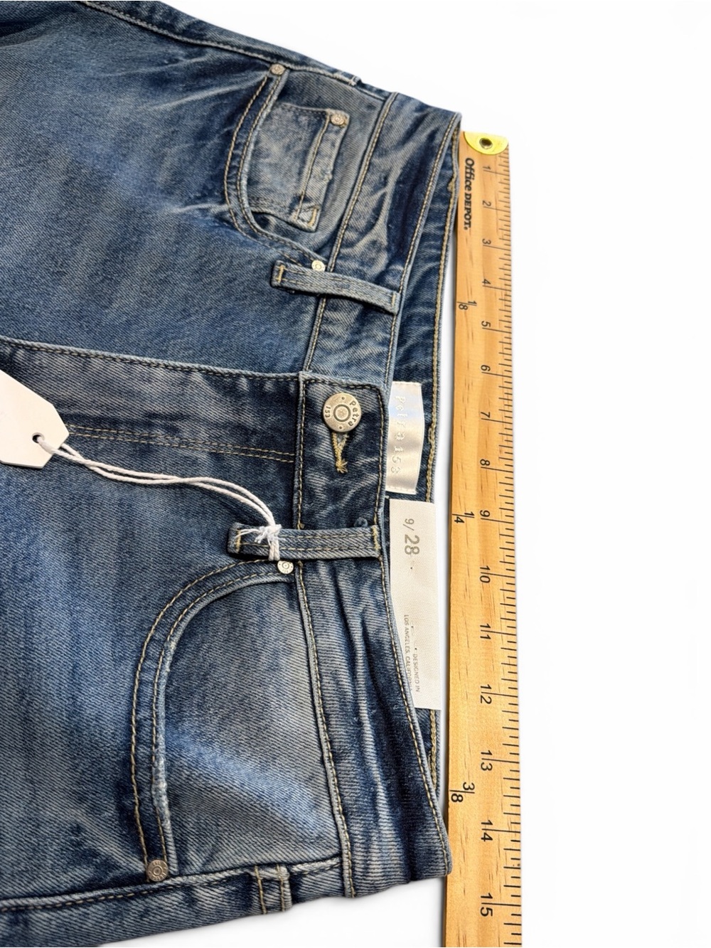Petra Flare Jeans Size 9/28 Blue Medium Wash Full Length Fading Throughout NWT - Picture 13 of 14